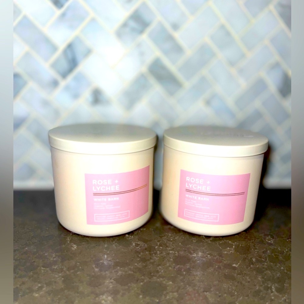 Set of 2 - Bath & Body Works Rose & Lychee Candle - Set of 2